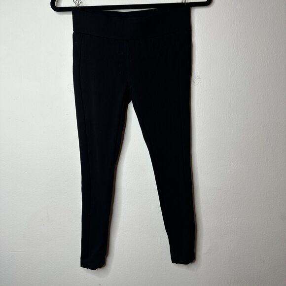 Loft Black Petite Seamed Ponte Cropped Thick Opaque Stretch Pull Up Leggings XSP - Picture 12 of 13